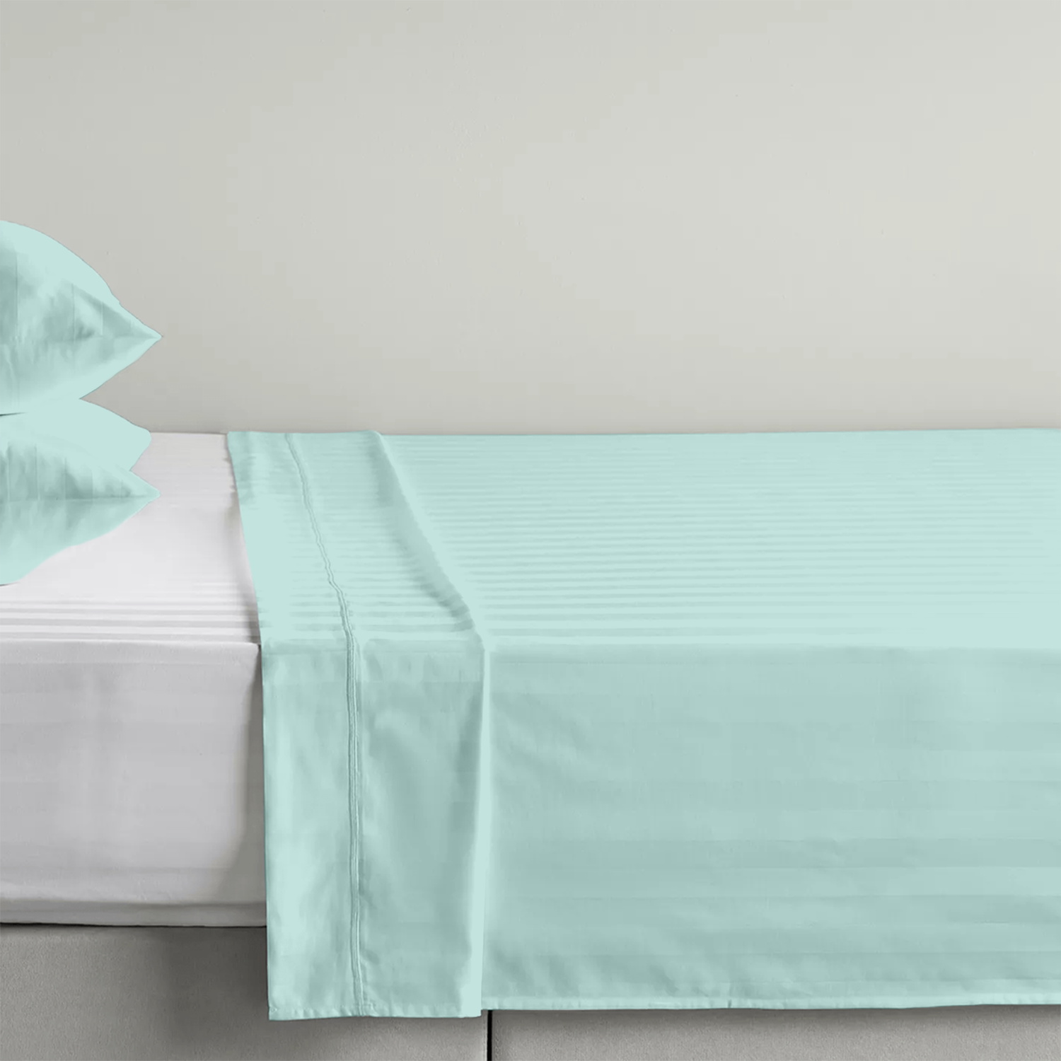 Aqua Blue Stripe Bed Sheets