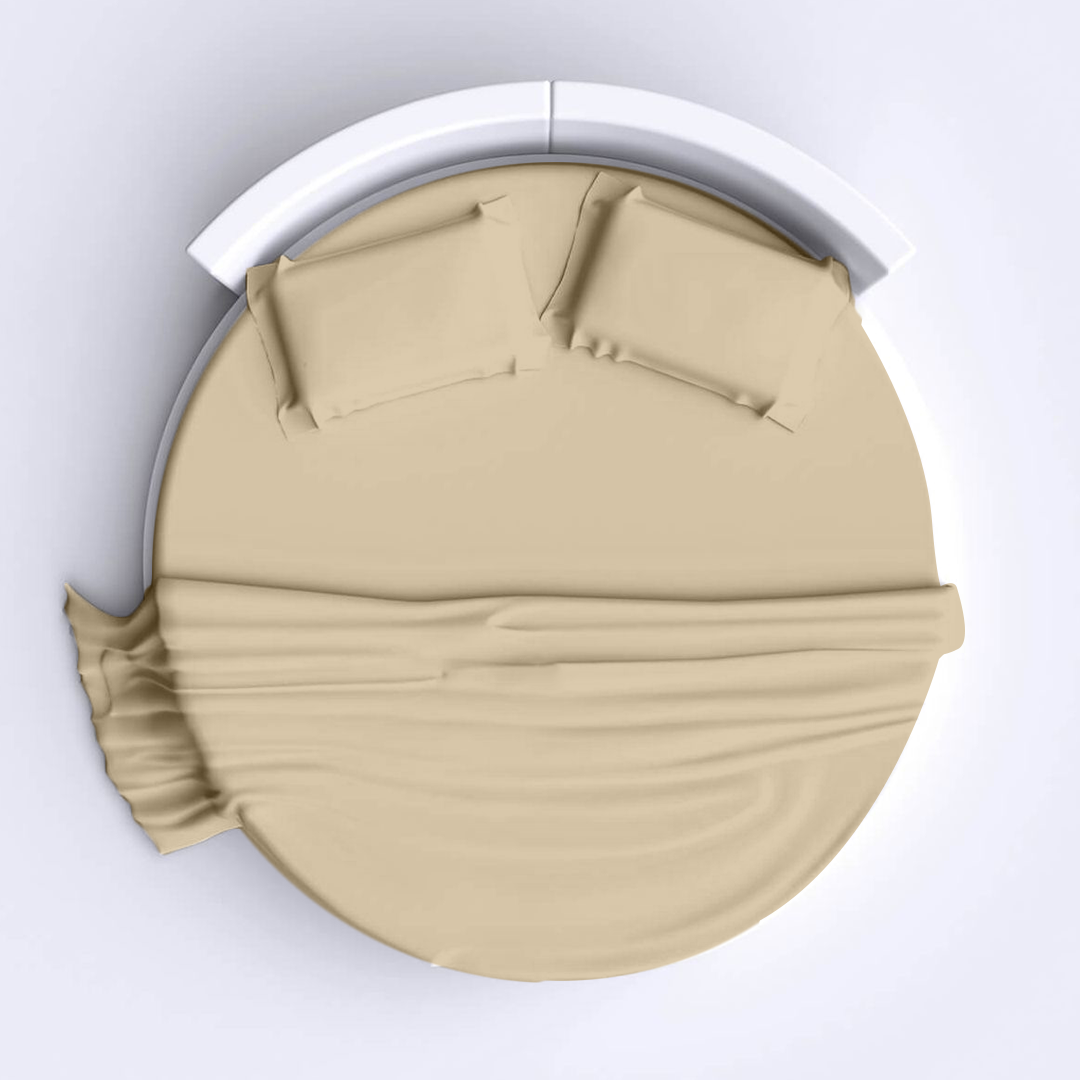 Beige Round Bed Sheets