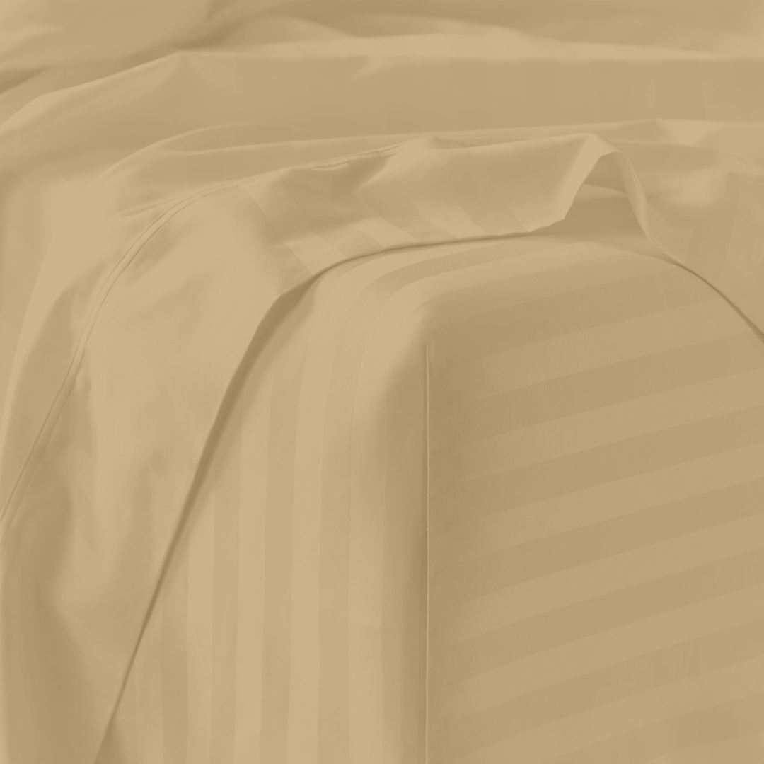 Beige Stripe Bed Sheet Sets