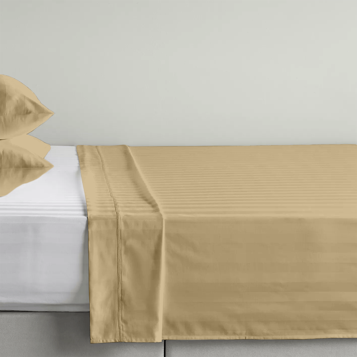 Beige Stripe Bed Sheets