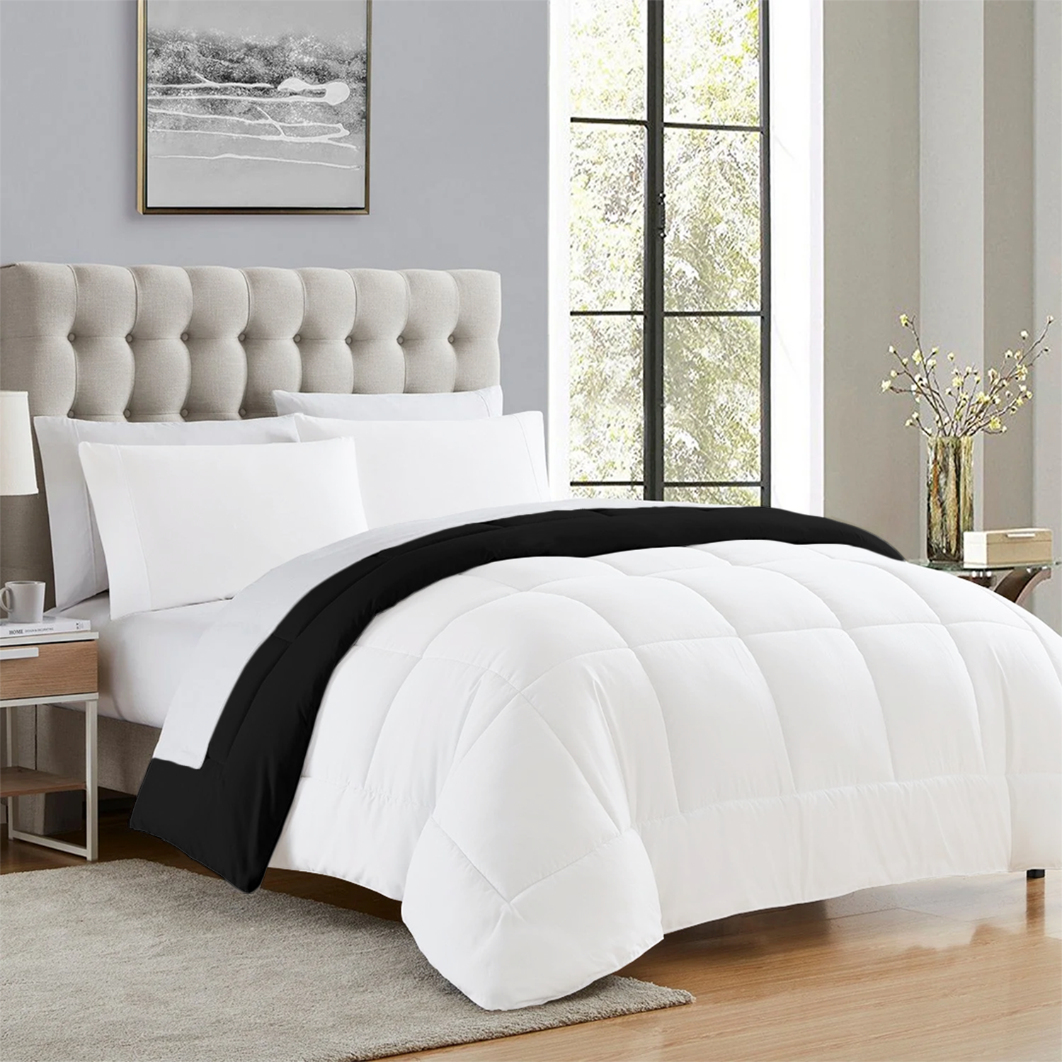 Black and White Reversible Comforter
