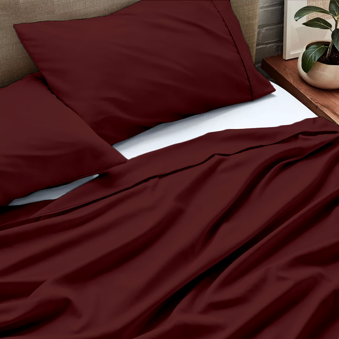 Flat Burgundy Bed Sheet
