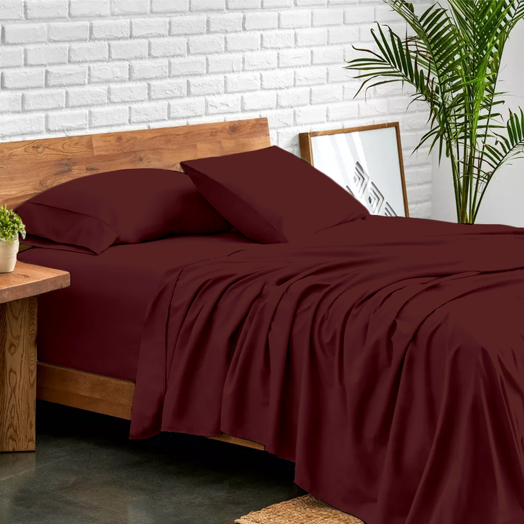 Burgundy Bed Sheet Set