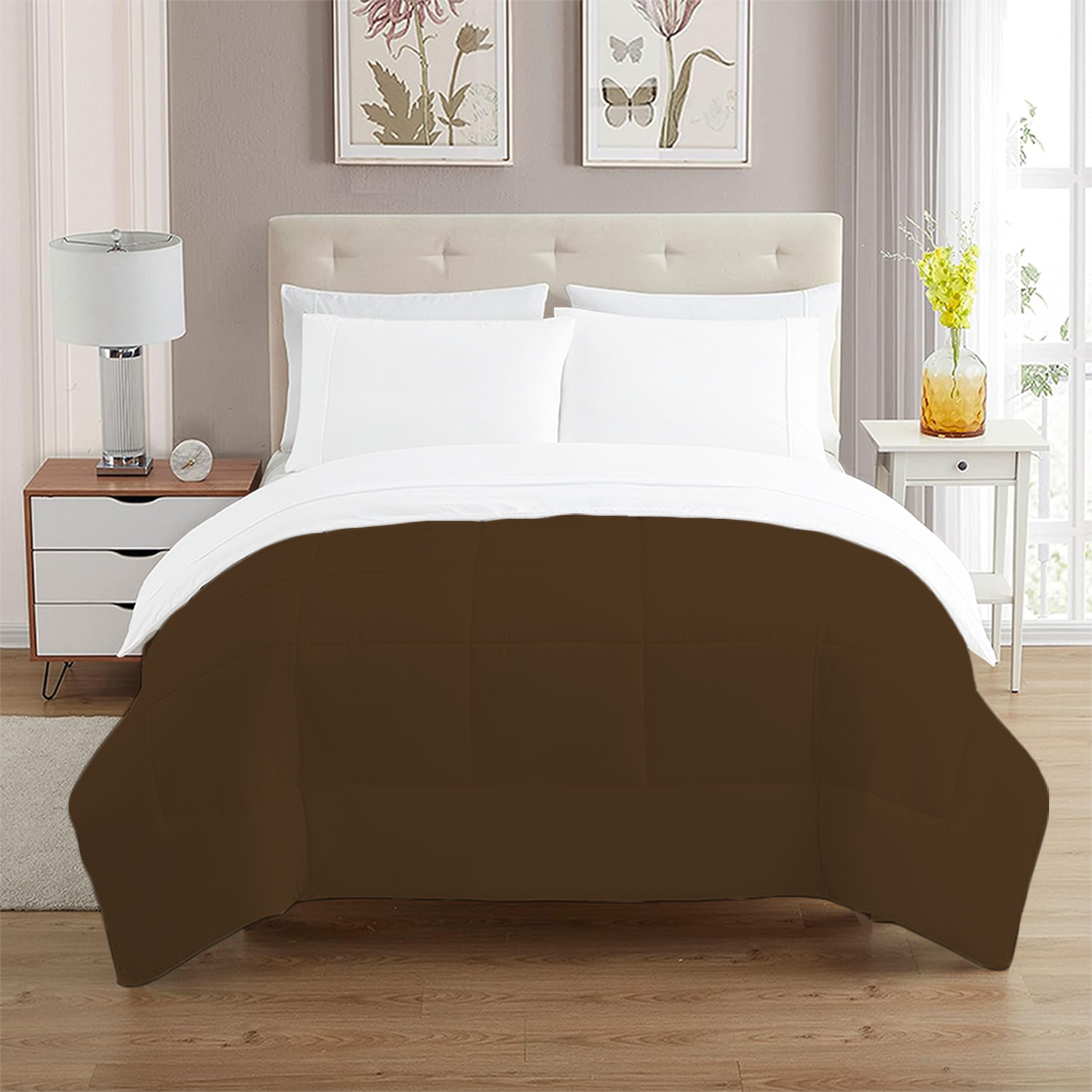 Chocolate and White Reversible Comforter