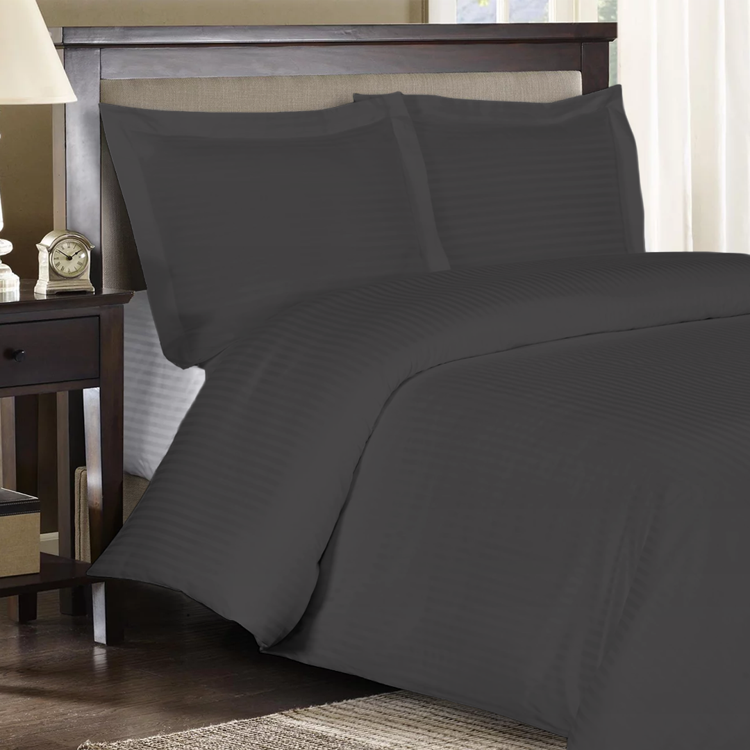 Dark Grey Stripe Duvet Covers