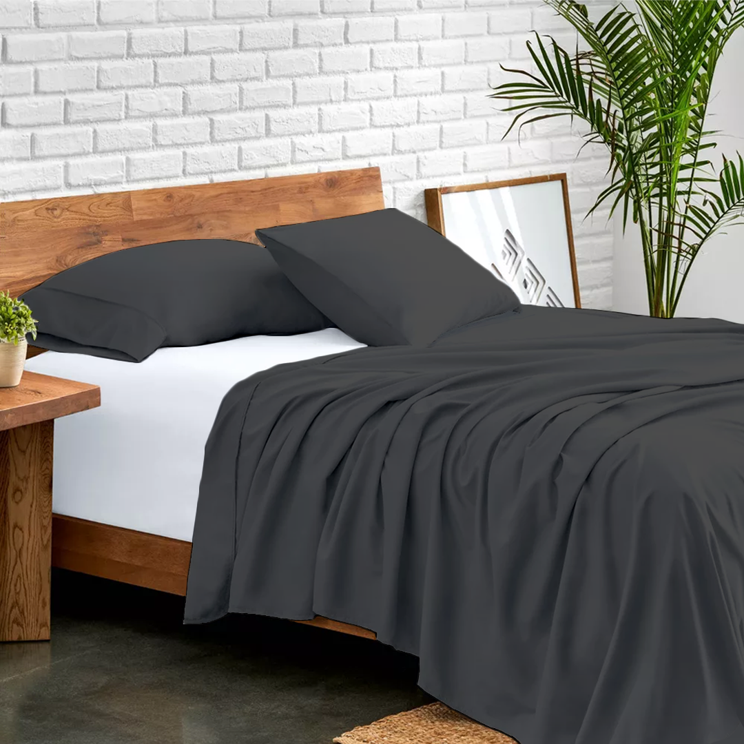 Flat Dark Grey Bed Sheet