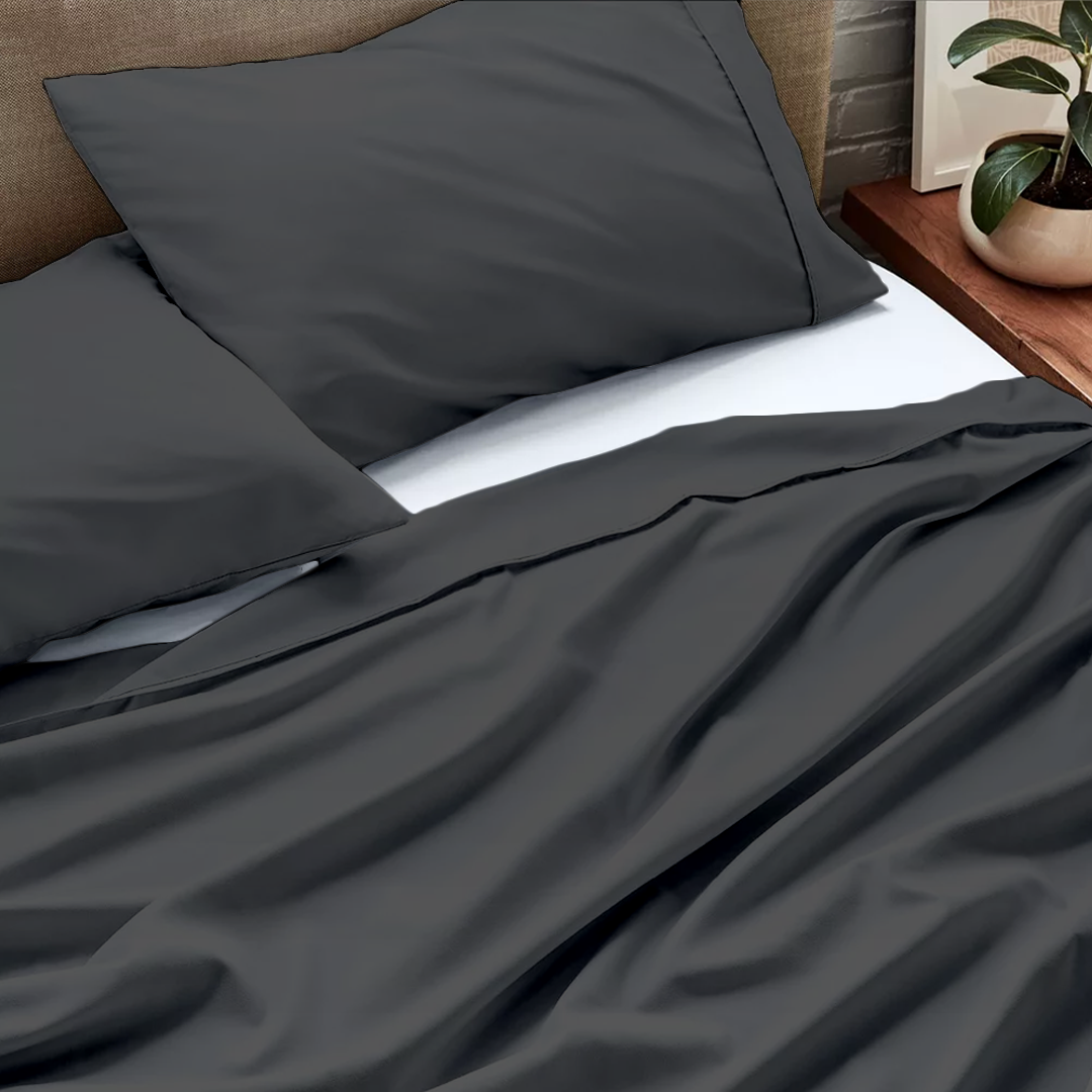 Flat Dark Grey Bed Sheet