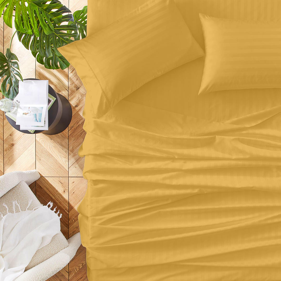 Gold Stripe Bed Sheet Sets
