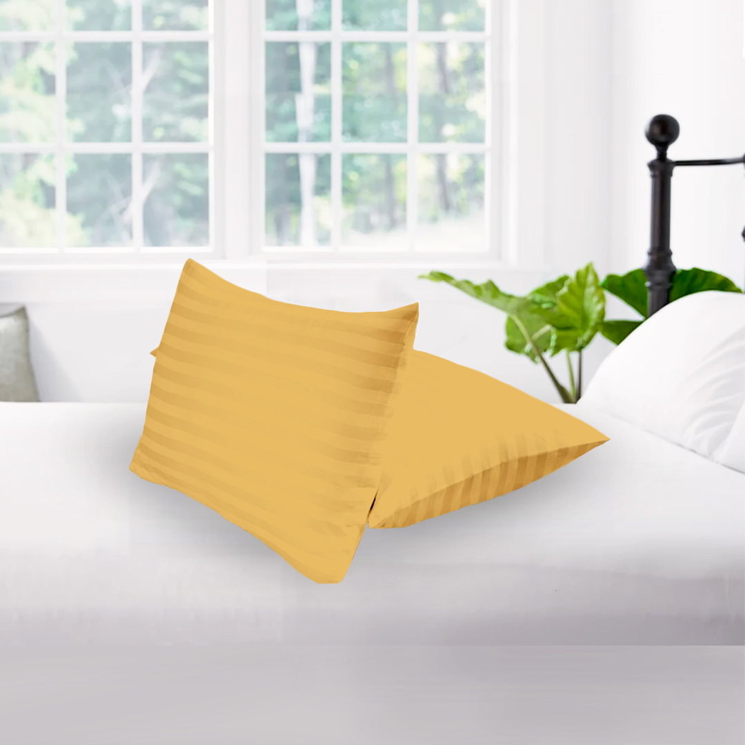 Gold Stripe Pillow Covers