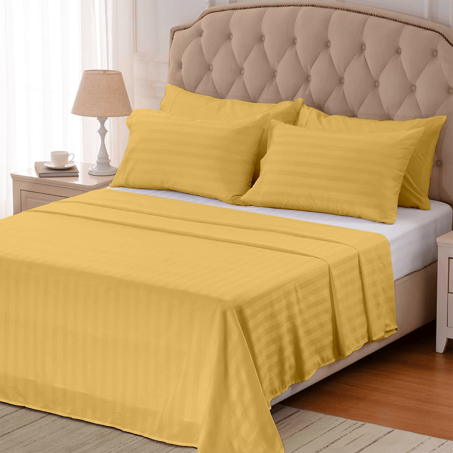 Gold Stripe Bed Sheets