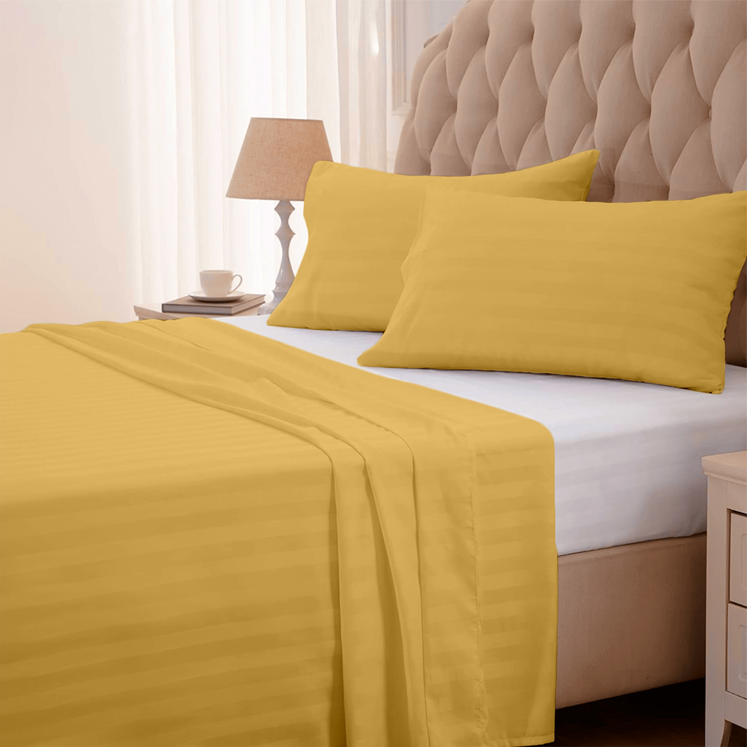 Gold Stripe Bed Sheets