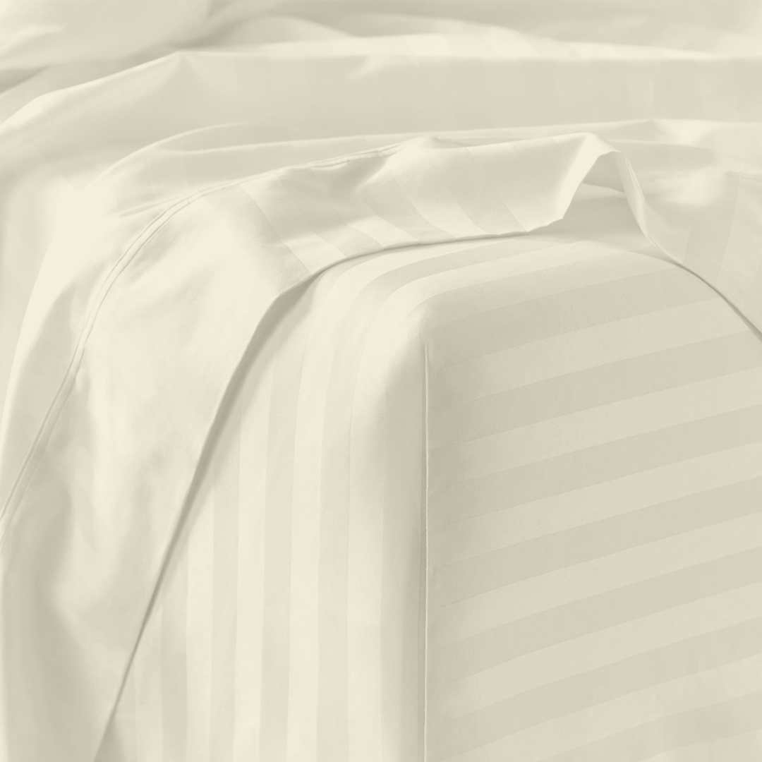 Ivory Stripe Bed Sheet Set