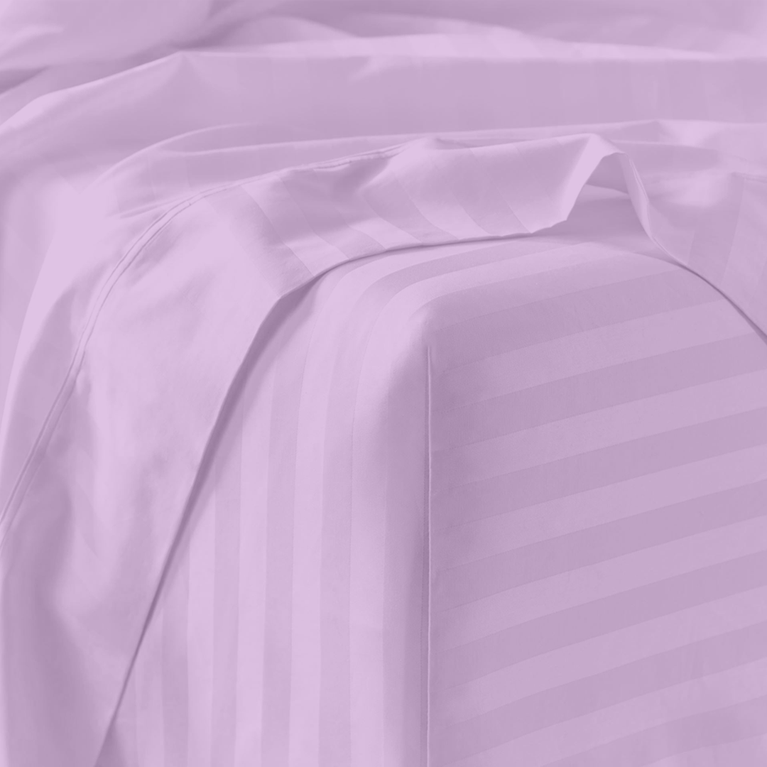 Lilac Stripe Bed Sheet Sets
