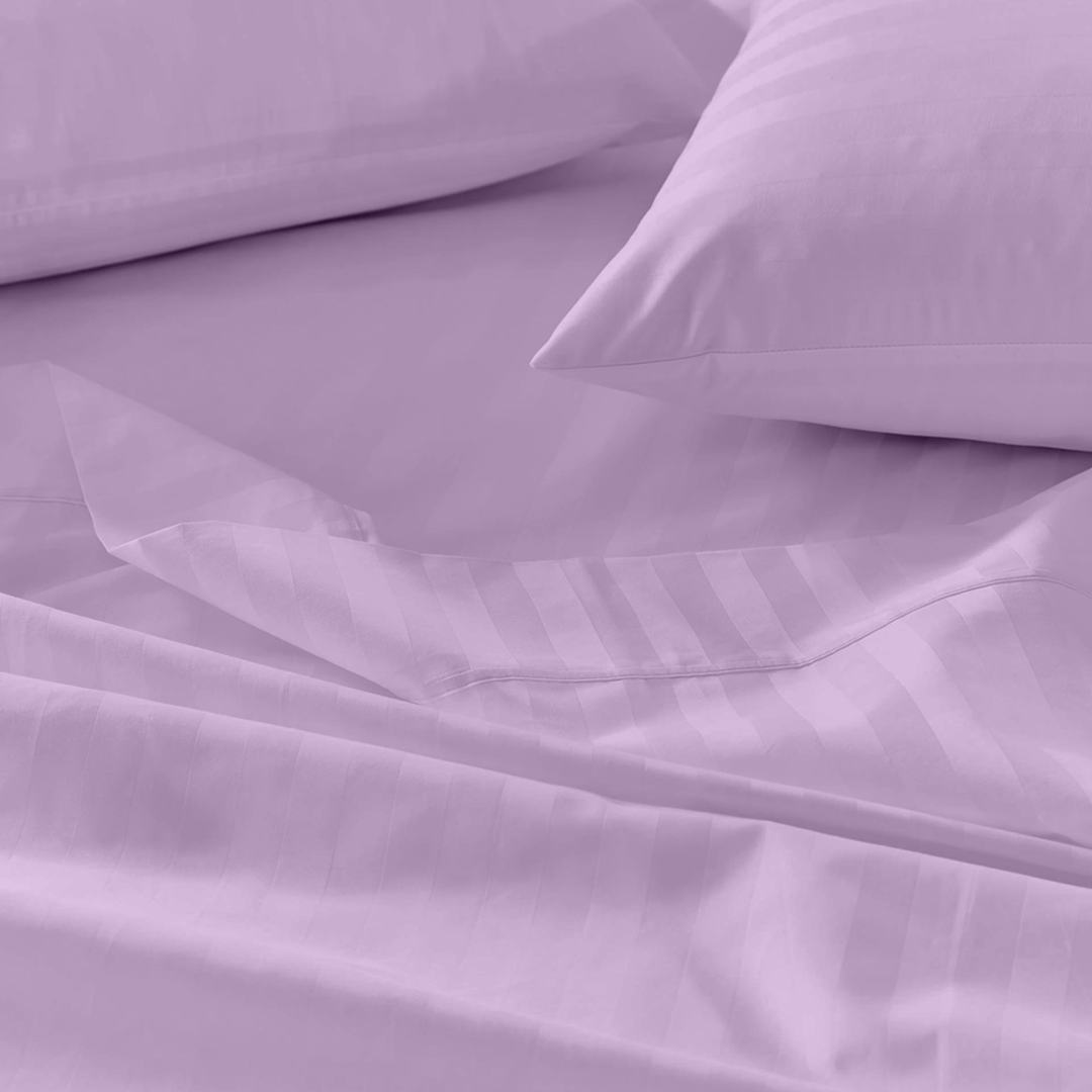 Lilac Stripe Bed Sheet Sets