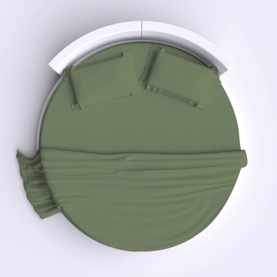 Moss Green Round Bed Sheet