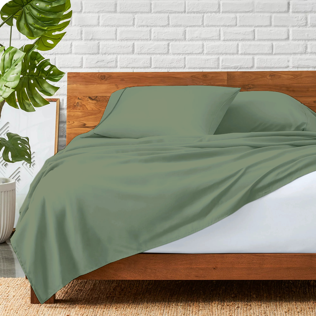 Flat Moss Green Bed Sheet