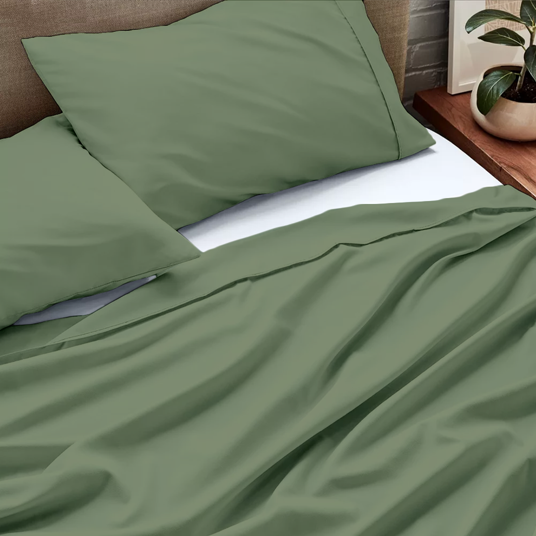 Flat Moss Green Bed Sheet