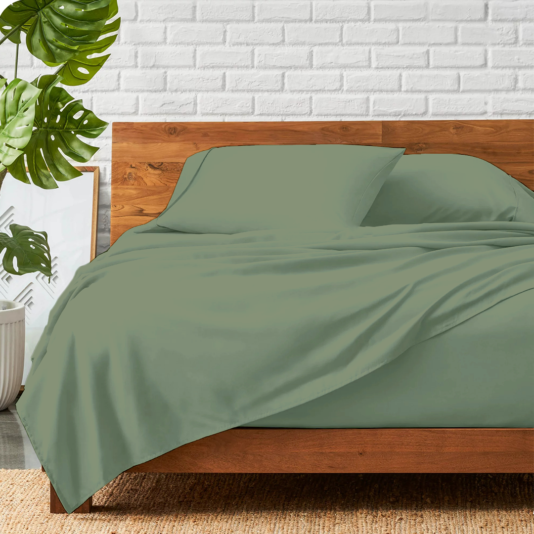 Moss Green Bed Sheet Set