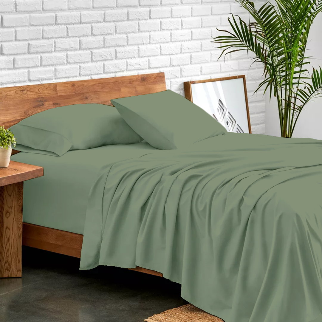 Moss Green Bed Sheet Set