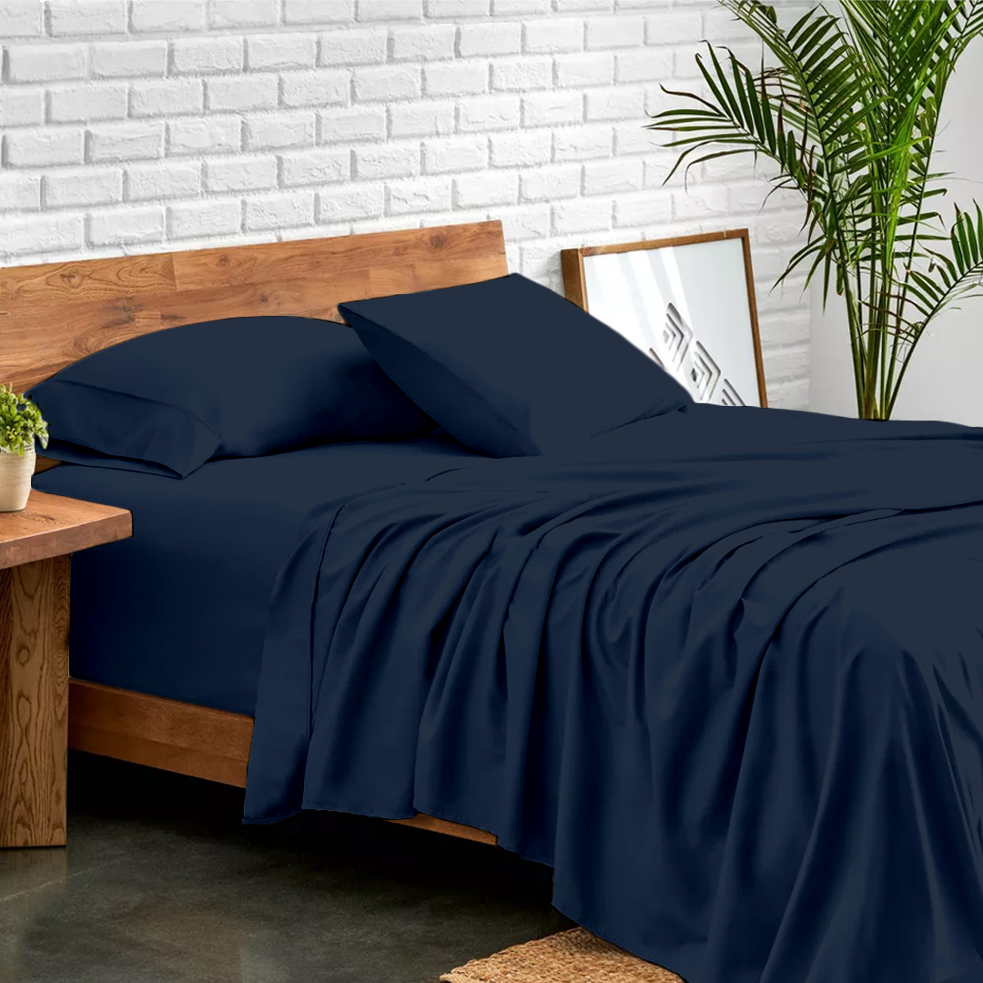 Navy Blue Bed Sheet Set