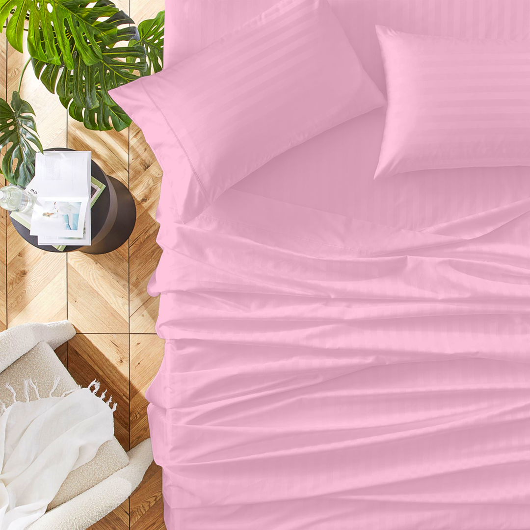 Pink Stripe Bed Sheet Sets