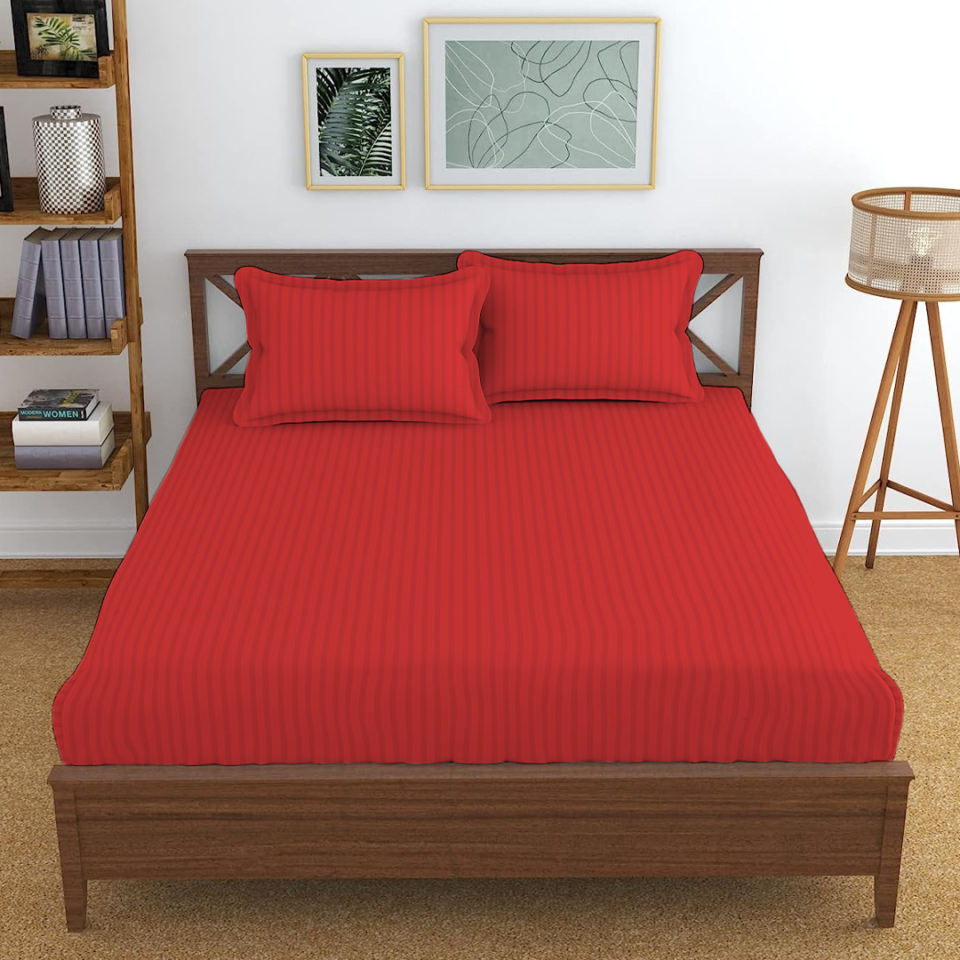 Red Stripe Fitted Bedsheets