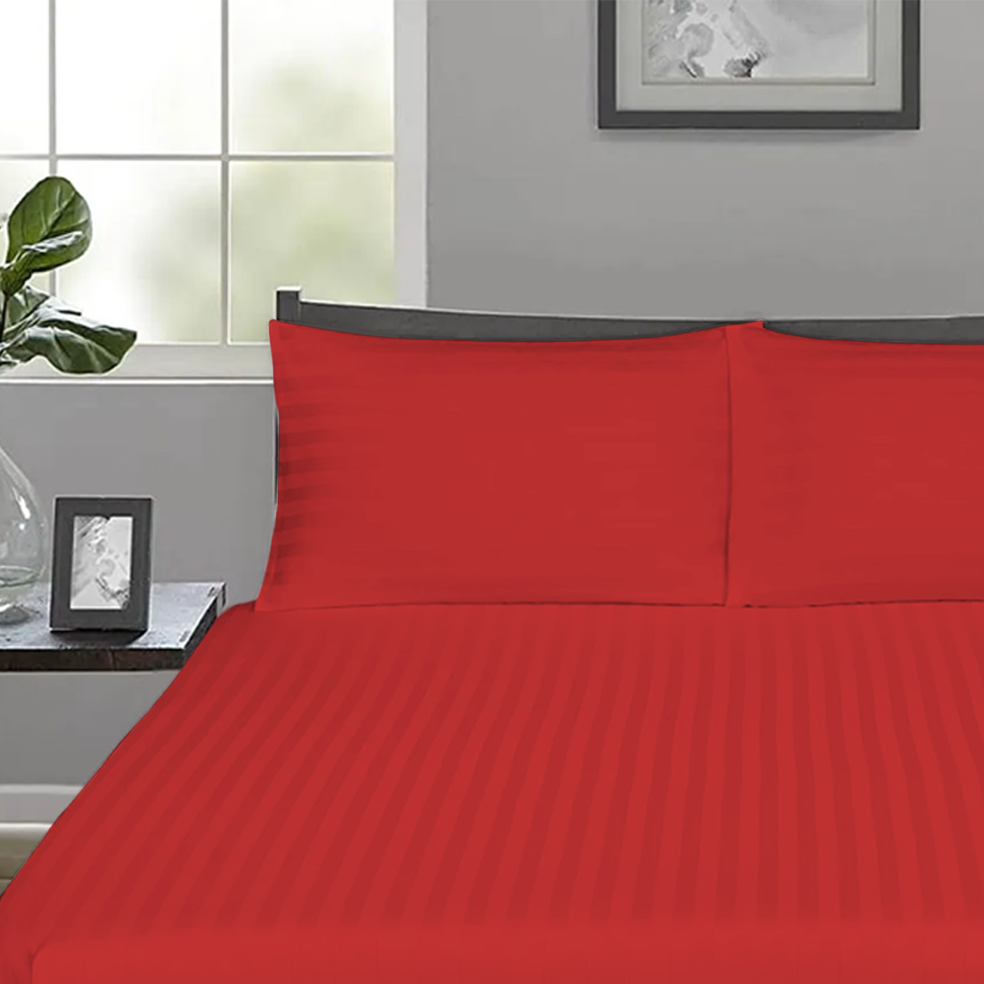 Red Stripe Fitted Bedsheets