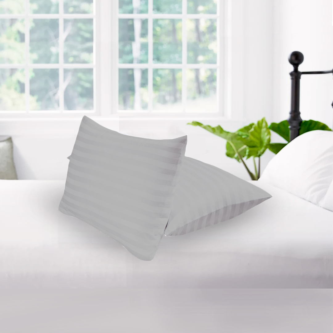 Light Grey Stripe Pillow Cover