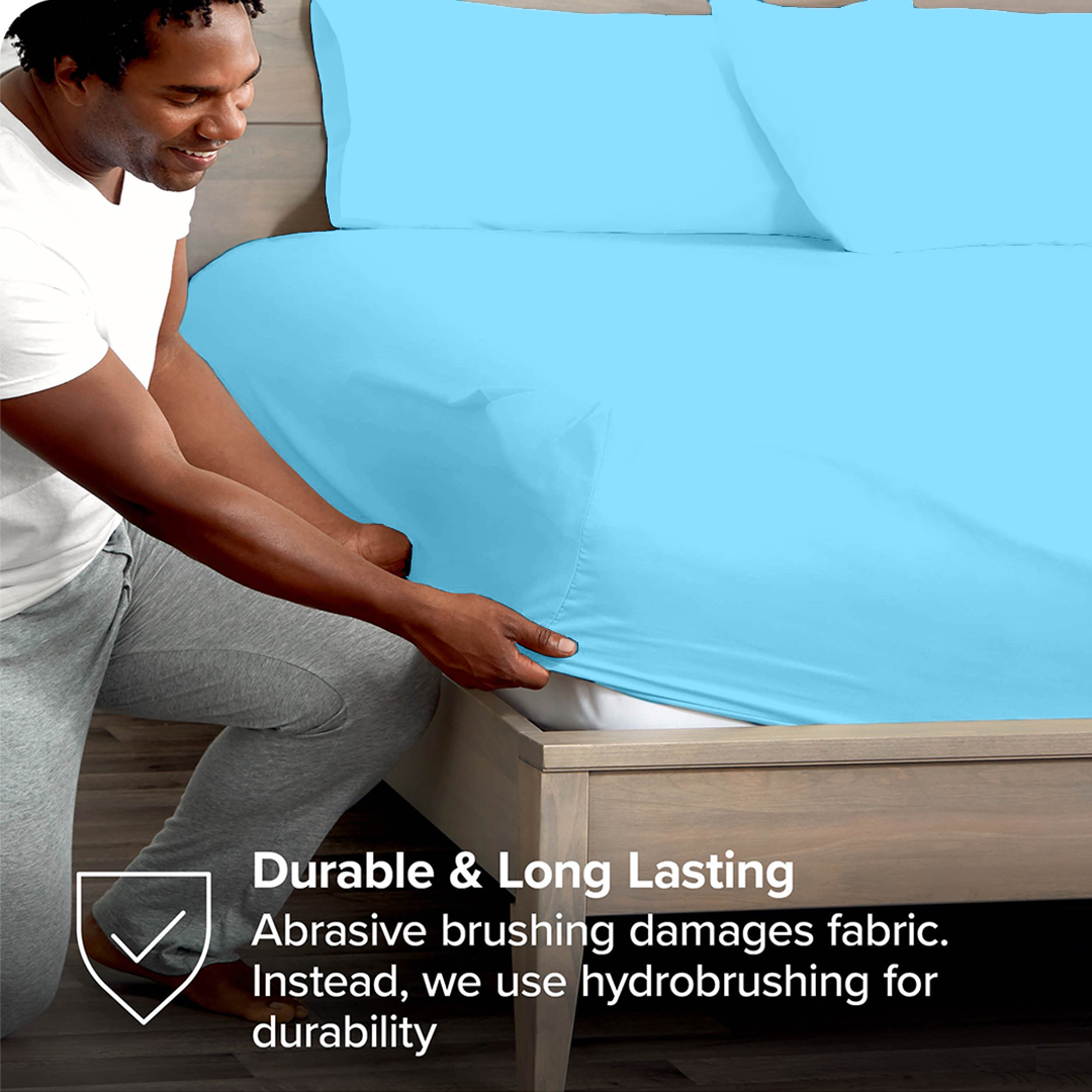 Light Blue Fitted Bedsheet