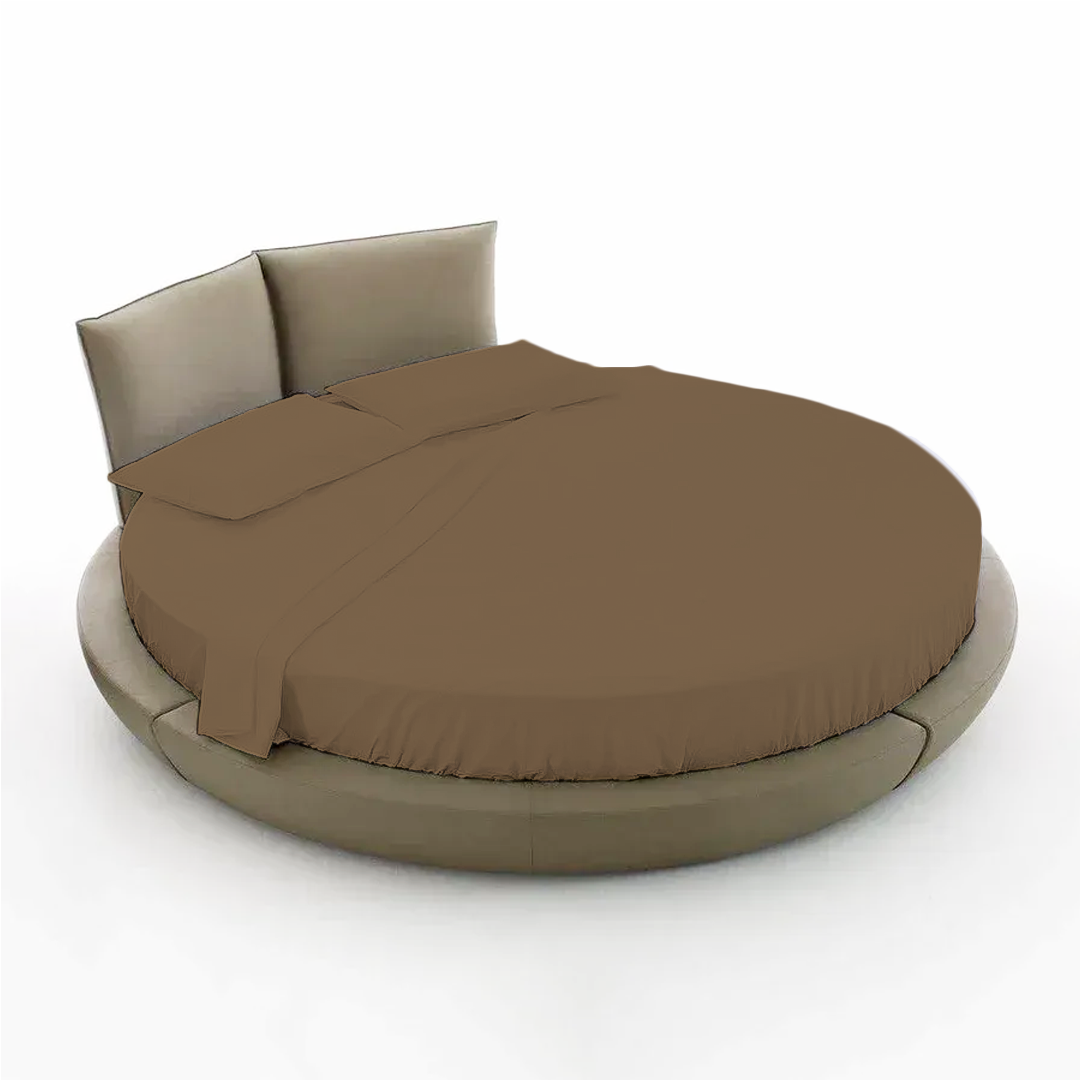 Taupe Round Bed Sheet