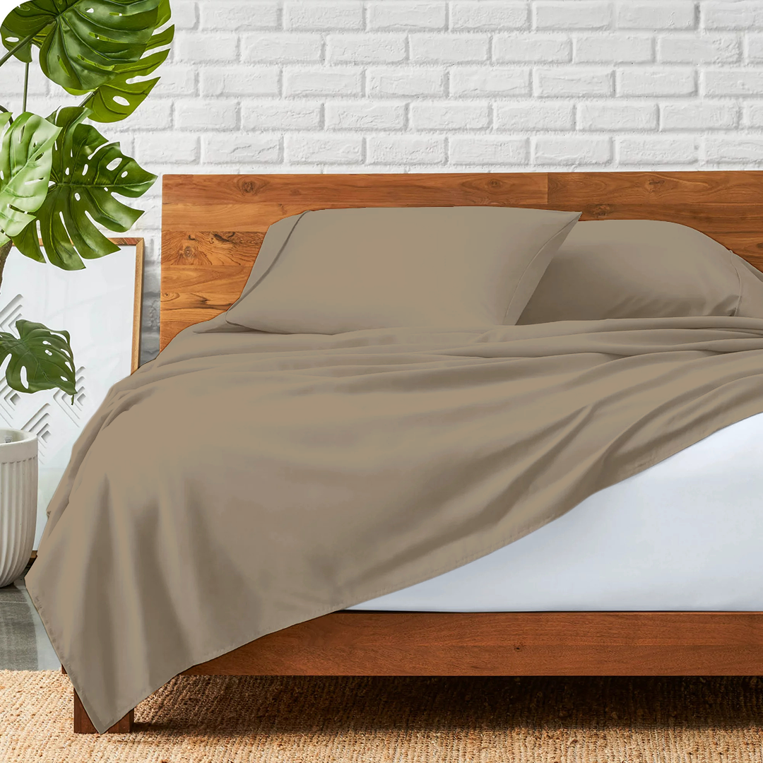 Flat Taupe Bed Sheets