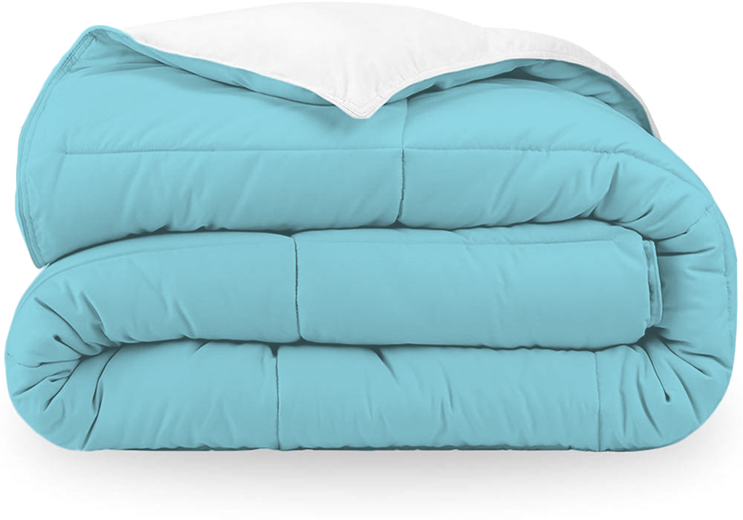 Aqua and White Reversible Comforter