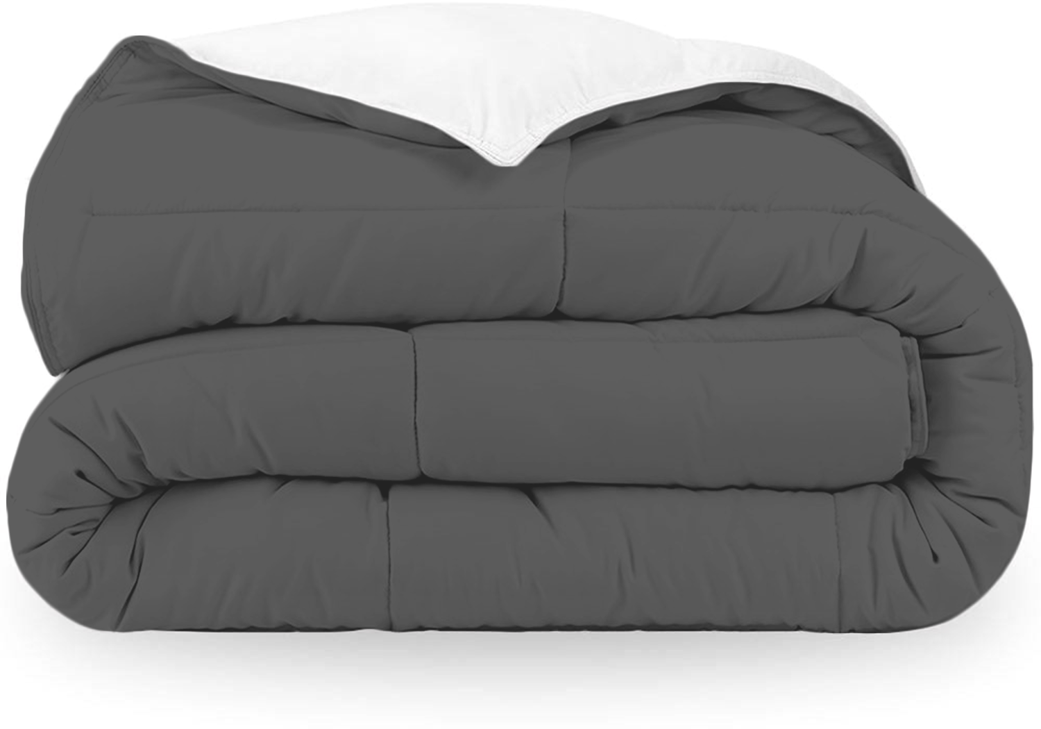 Dark Grey and White Reversible Comforter
