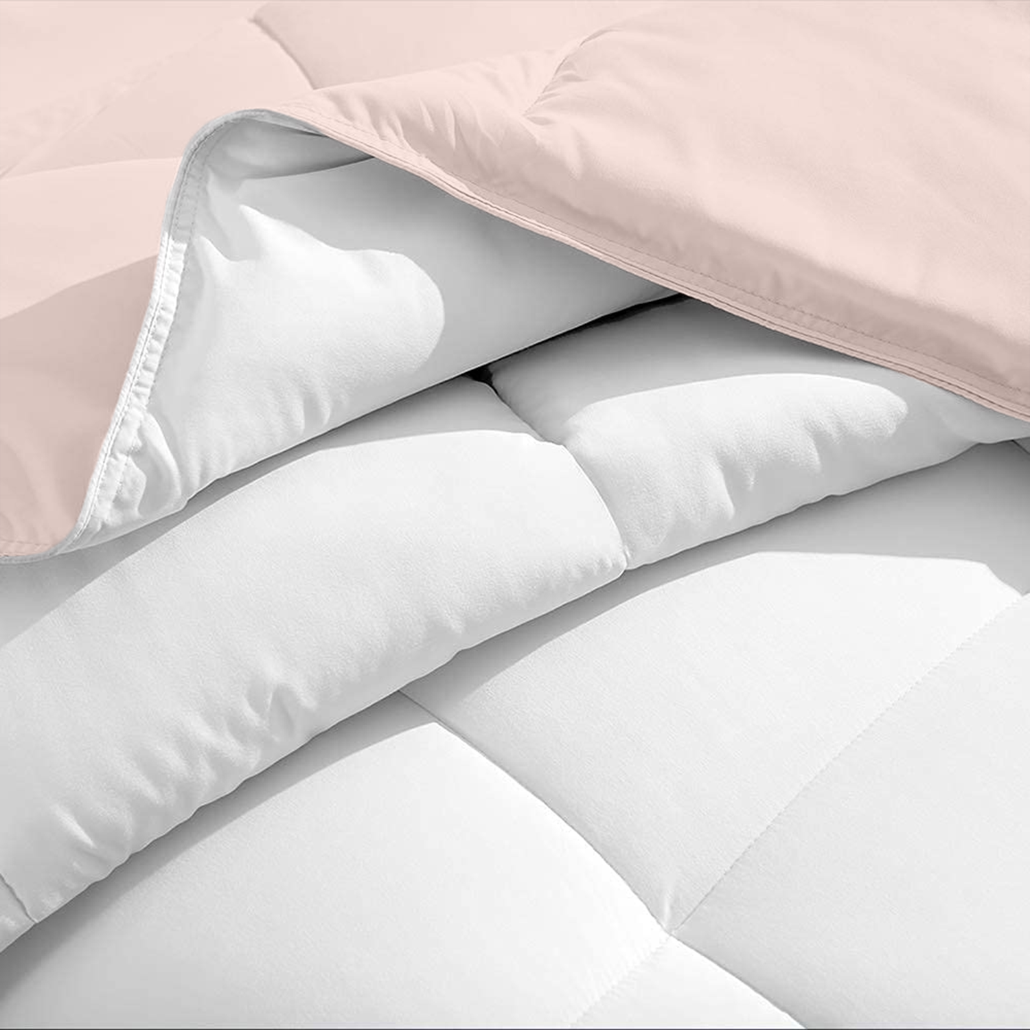 Peach and White Reversible Comforter