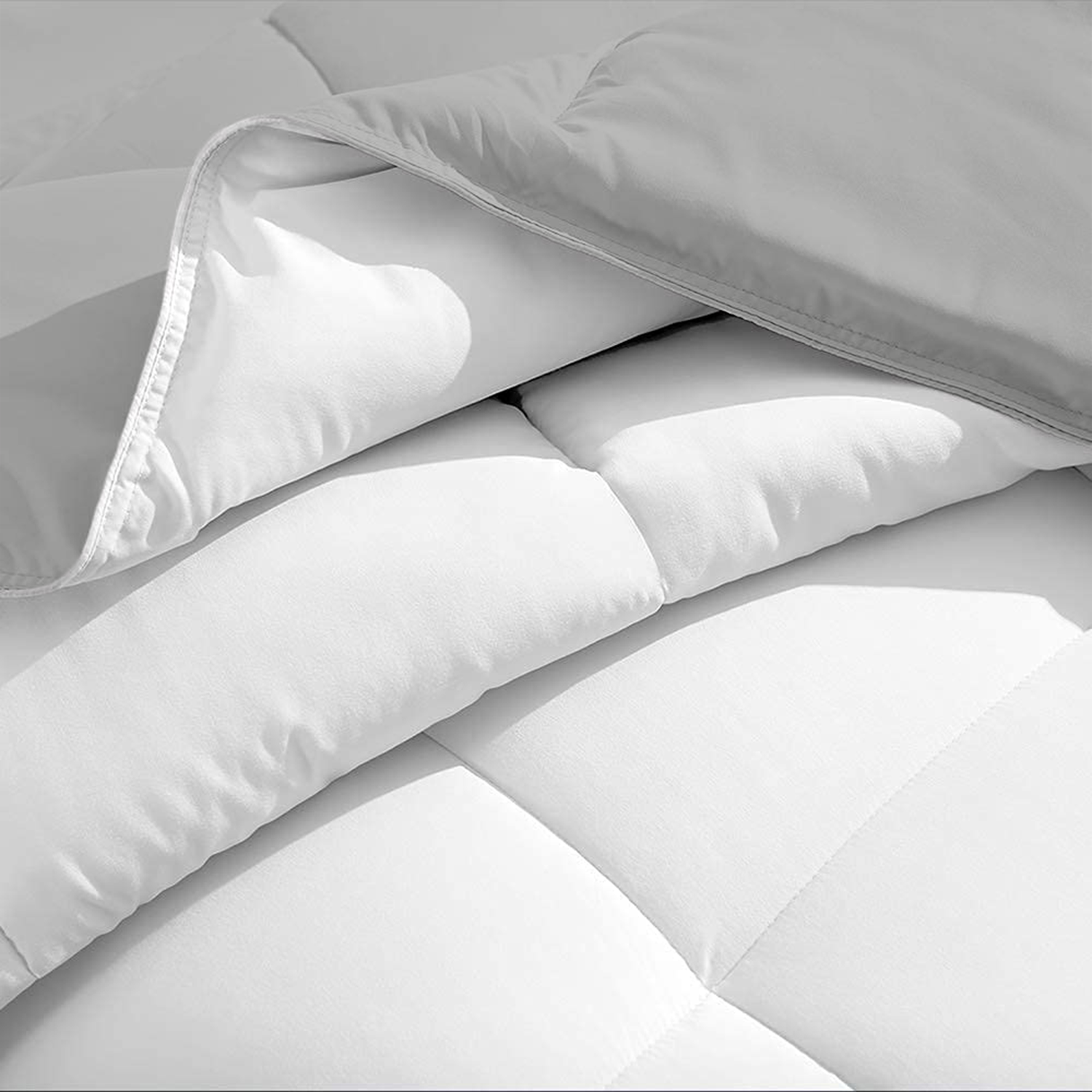 Light Grey and White Reversible Comforter