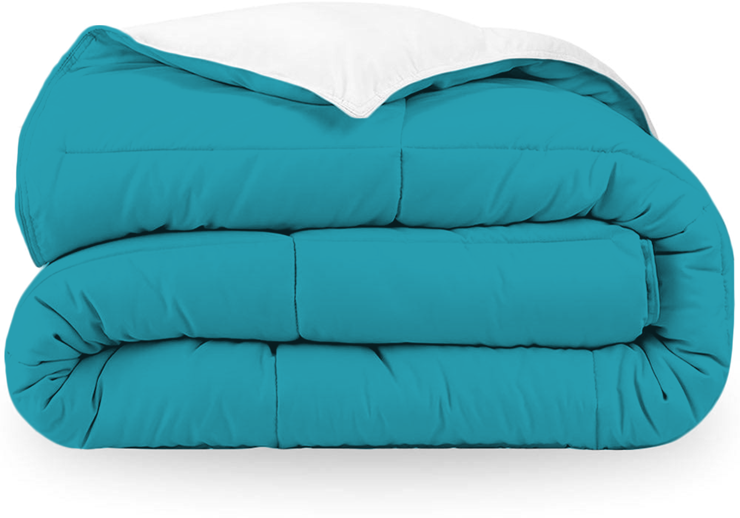 Turquoise and White Microfiber Reversible Comforter