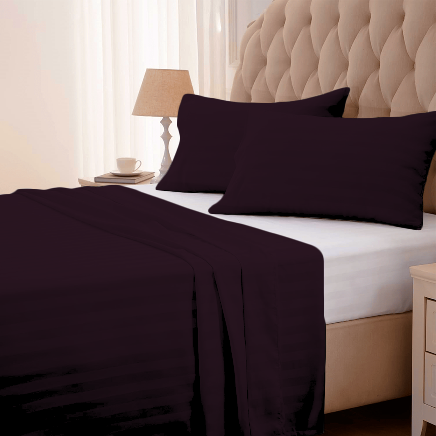 Wine Stripe Bed Sheets