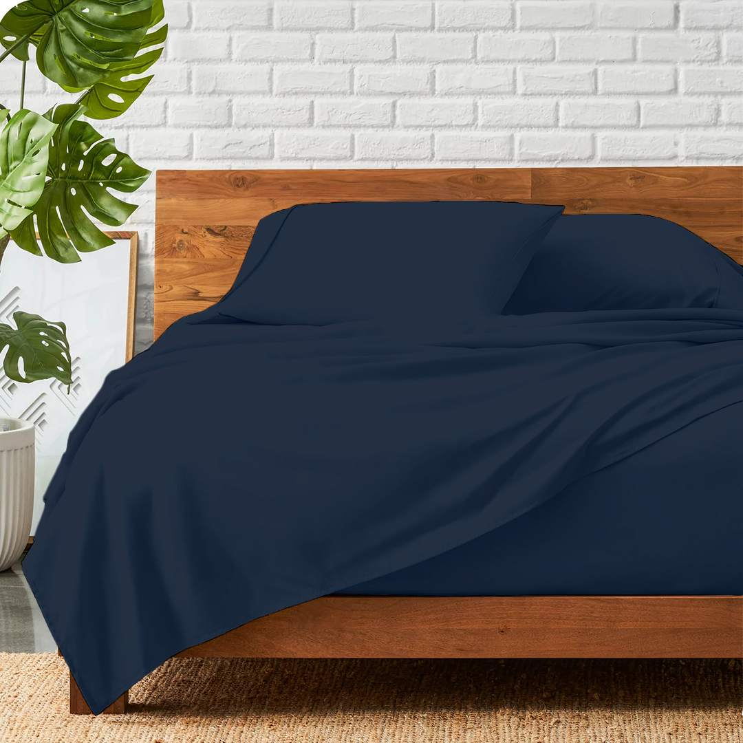 Navy Blue Bed Sheet Set
