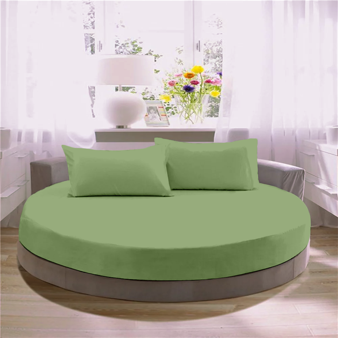 Sage Green Round Fitted Bed Sheets