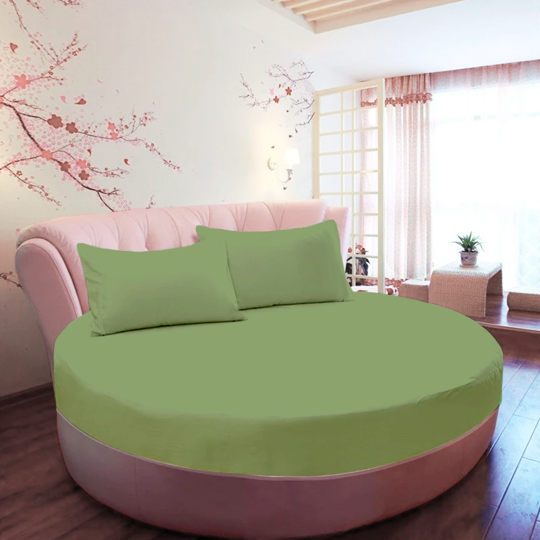 Sage Green Round Fitted Bed Sheets