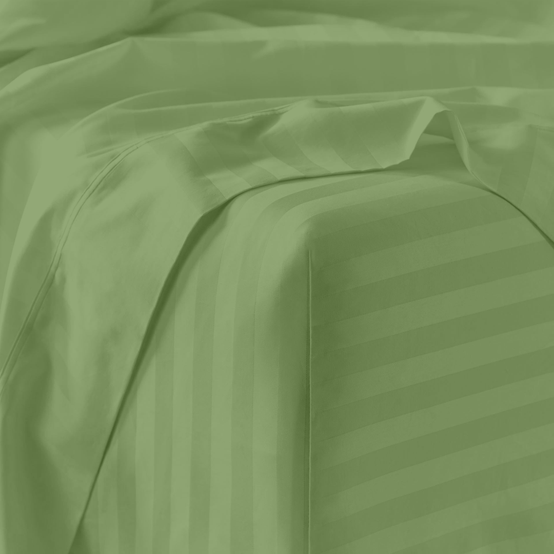 Sage Green Stripe Bed Sheet Set