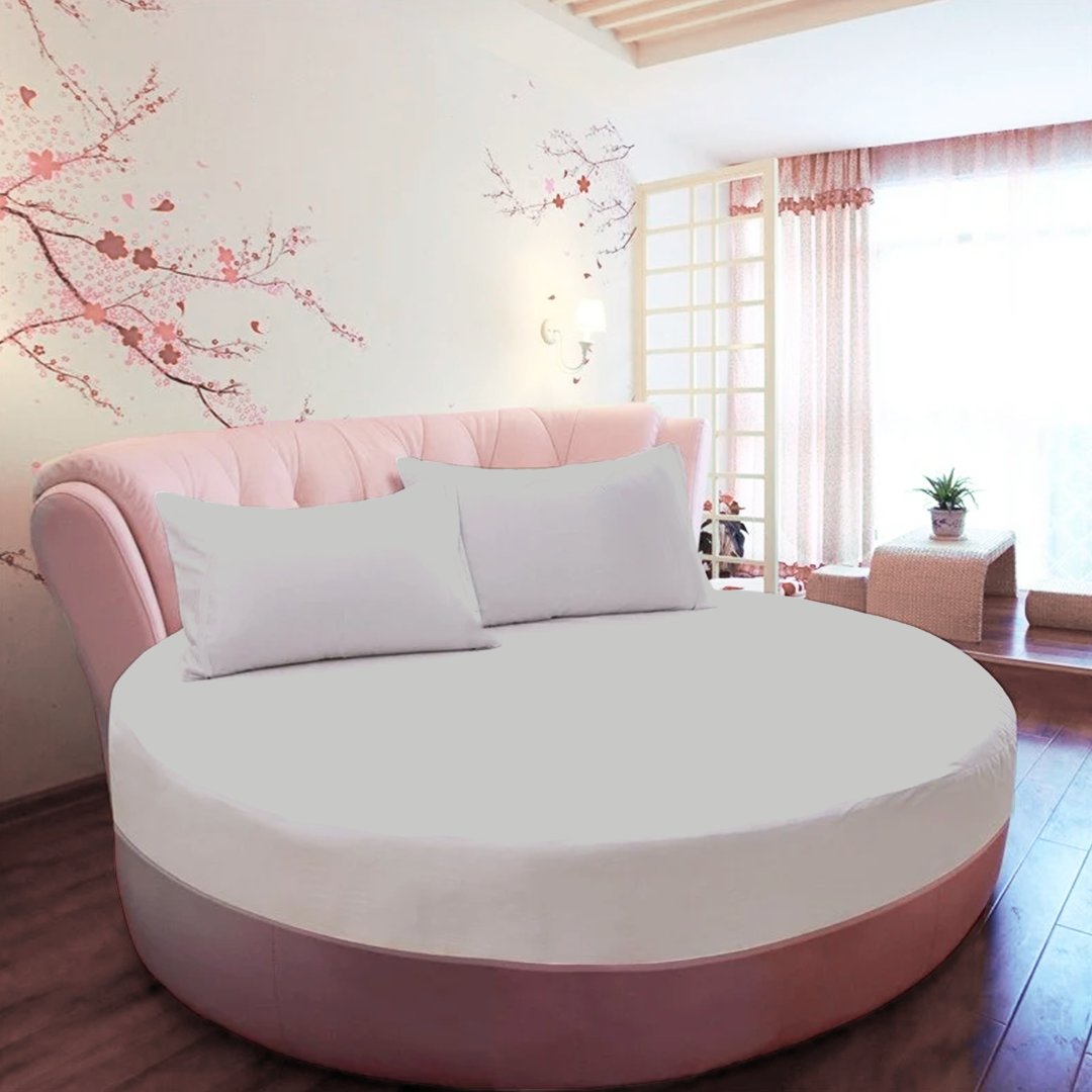 Light grey Round Fitted Bed Sheets
