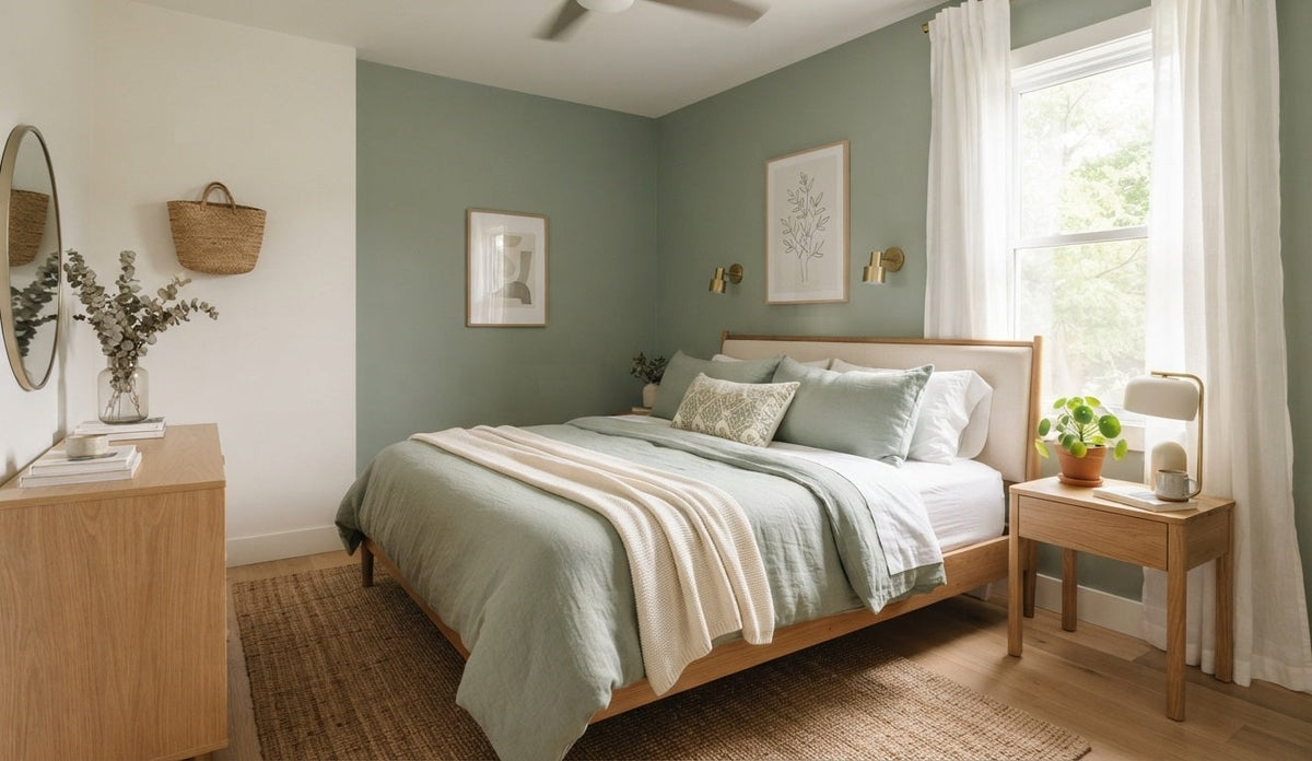 sage green bedding ideas