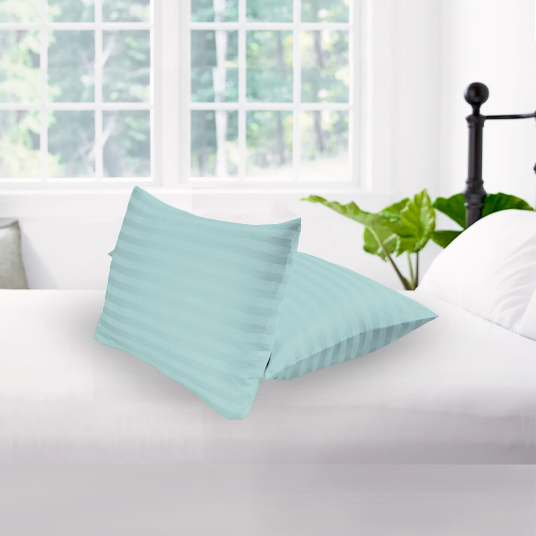 Aqua Blue Stripe Pillow Covers