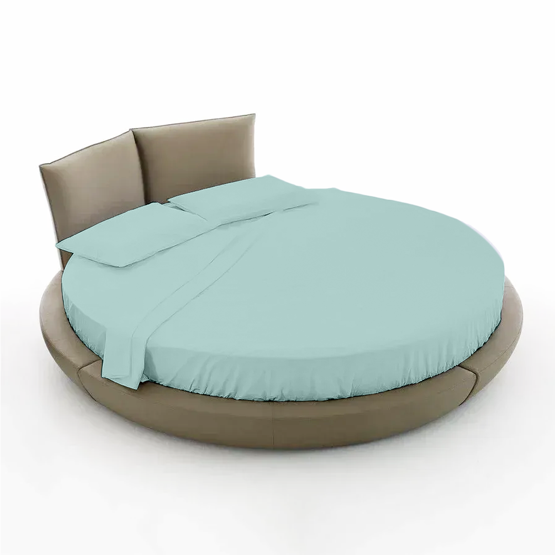 Aqua Blue Round Bed Sheets