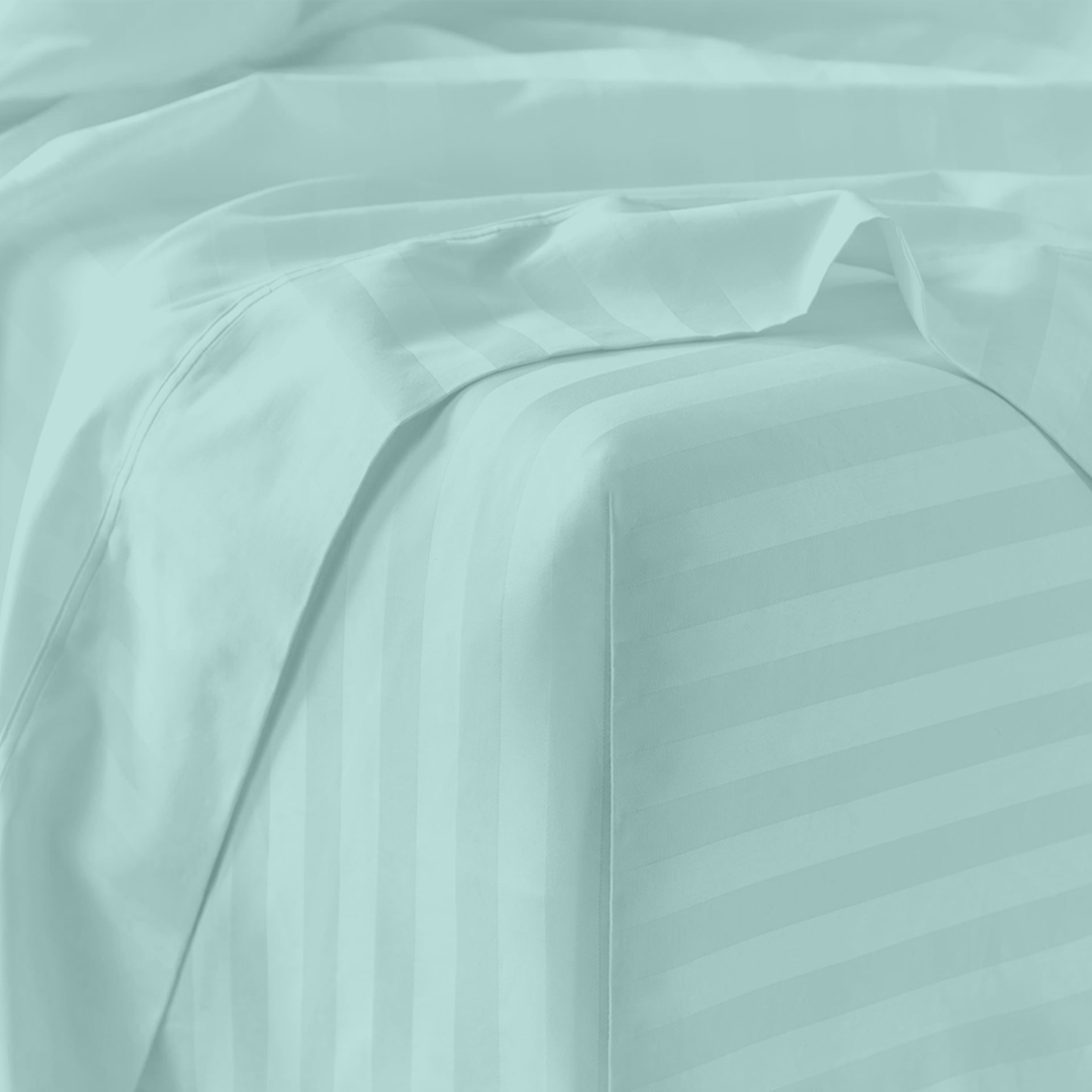 Aqua Blue Stripe Bed Sheet Sets