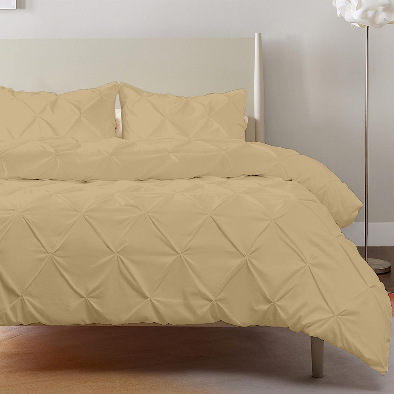 Beige Pintuck Duvet Covers