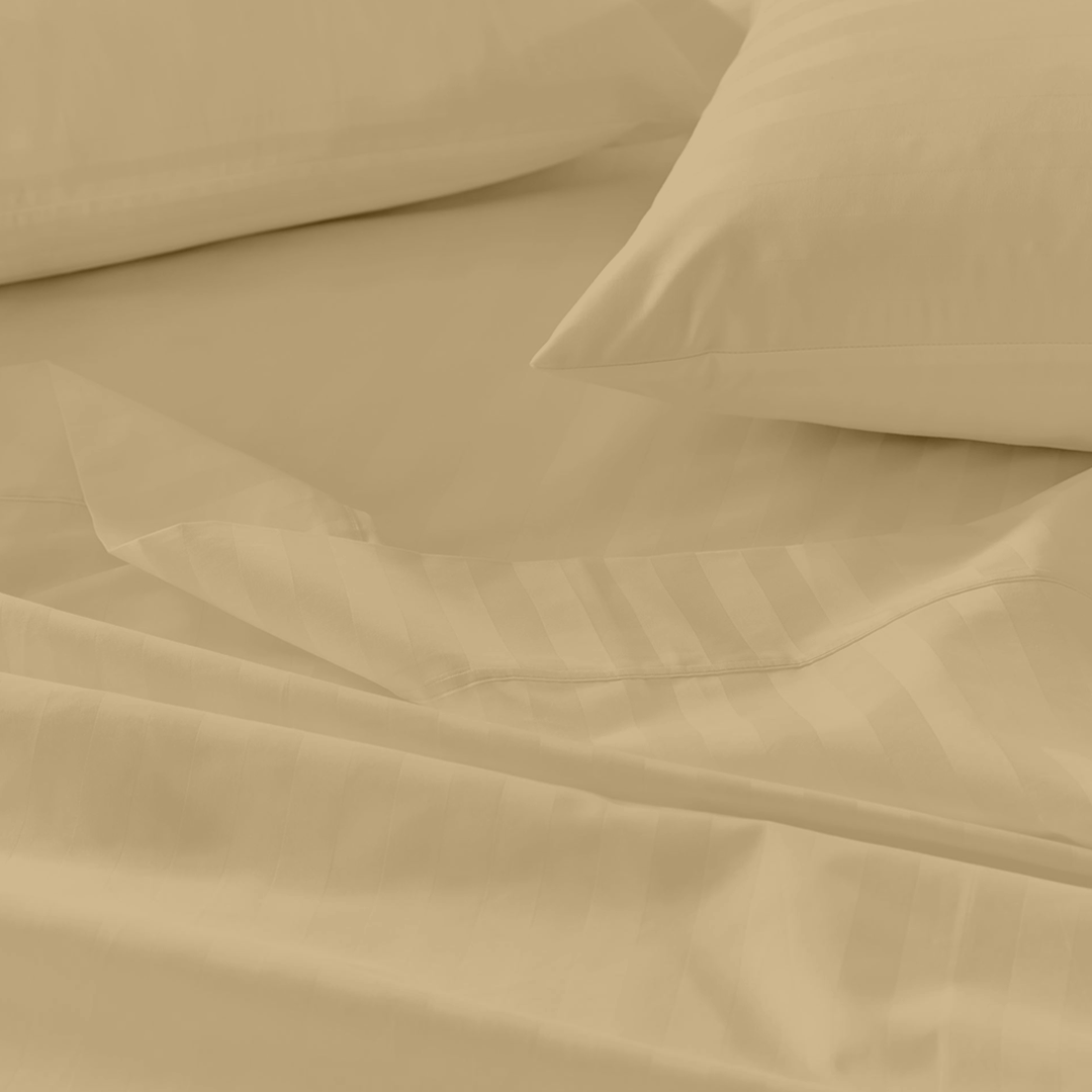Beige Stripe Bed Sheet Sets