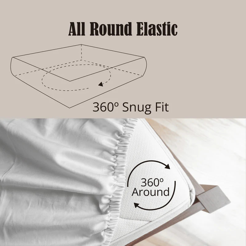Beige Stripe Fitted Bedsheets