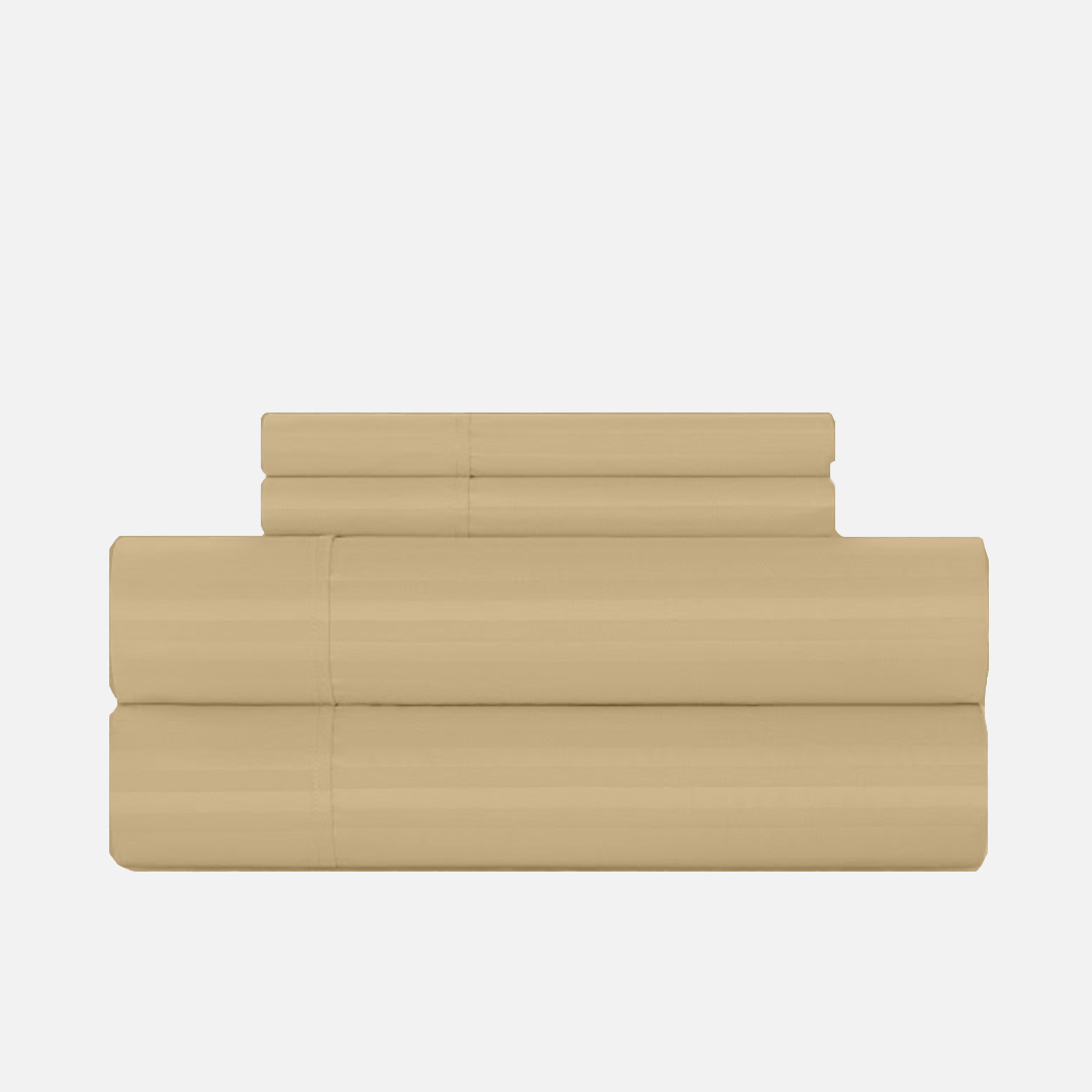 Beige Stripe Bed Sheet Sets